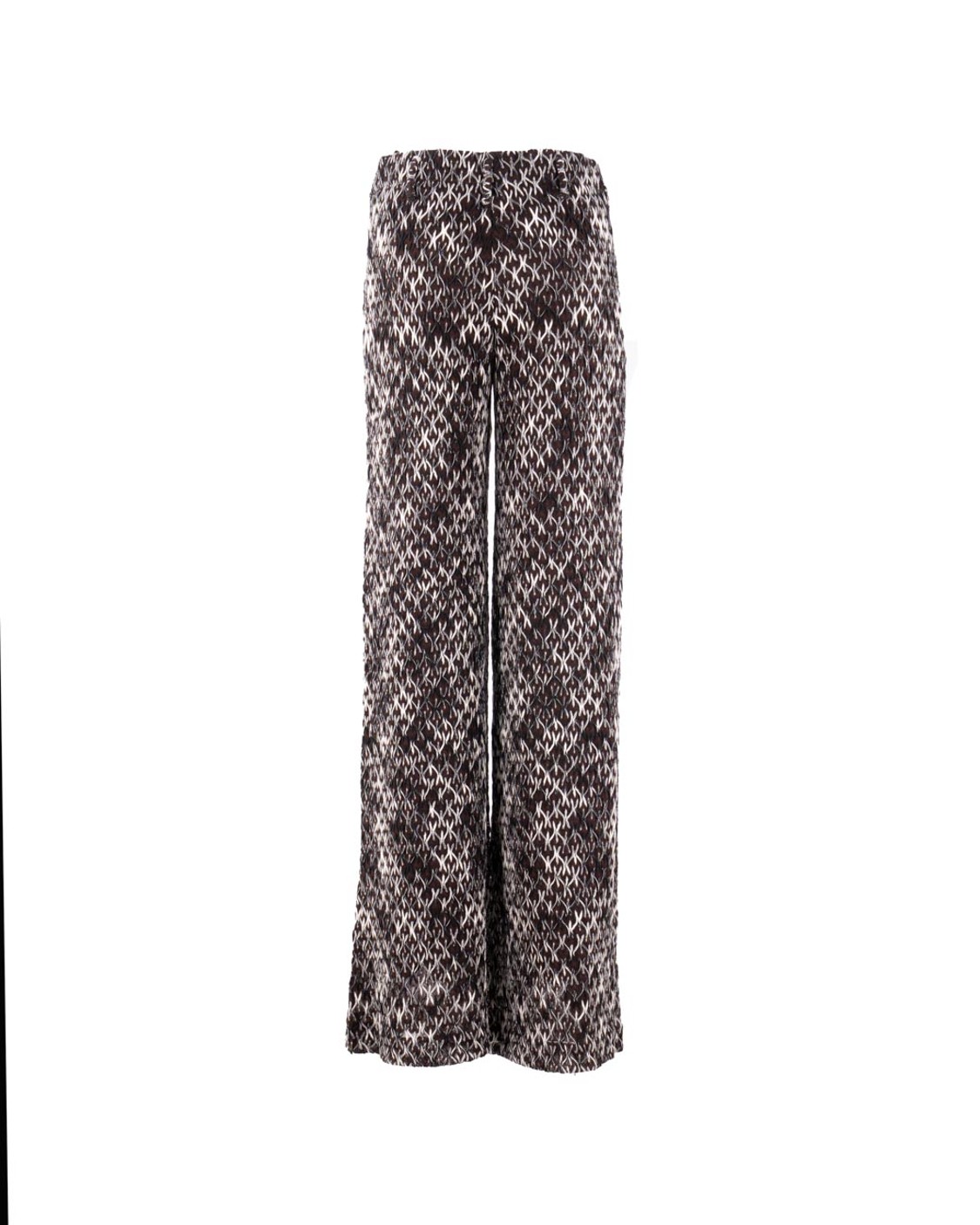 shop MISSONI  Pantalone: Missoni pantalone palazzo in pizzo fiammato.
Pantalone palazzo.
Lavorazione raschel in pizzo nervato fiammato.
Misto viscosa e lana.
Composizione: 54%Lana 46%Viscosa.
Fabbricato in Italia.. WI0Q BR012N-S80D number 2077123